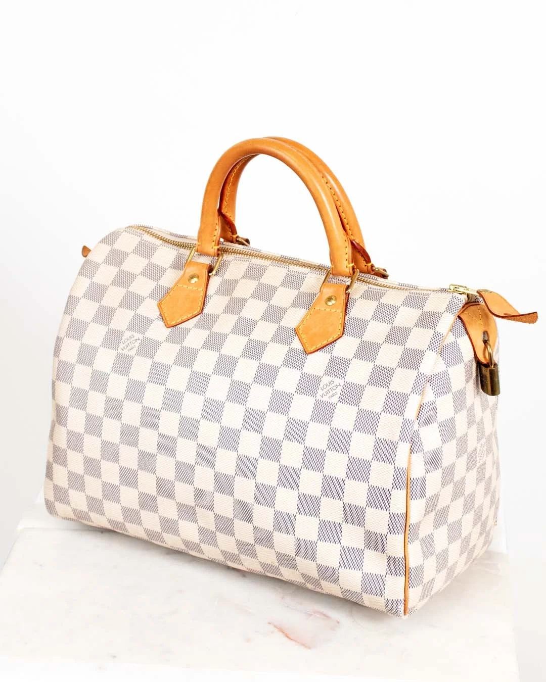 【希少】 LOUIS VUITTON Damier Azur Speedy ハンドバッグ Louis Vuitton Damier Azur Speedy Handbag — Otra Vez Couture